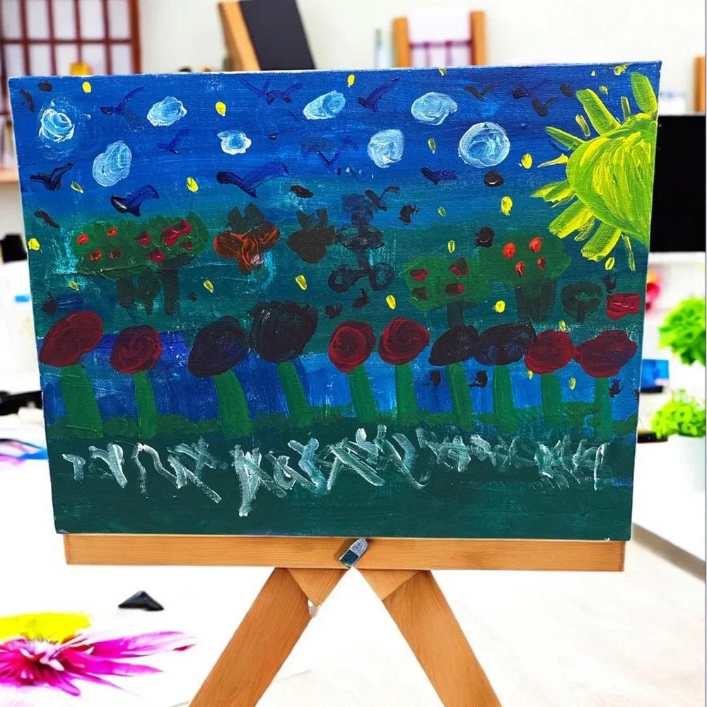 COKIE’S CREATIONS Handpainted Acrylic Painting “WHEN I THINK OF SPRING AT NIGHT”